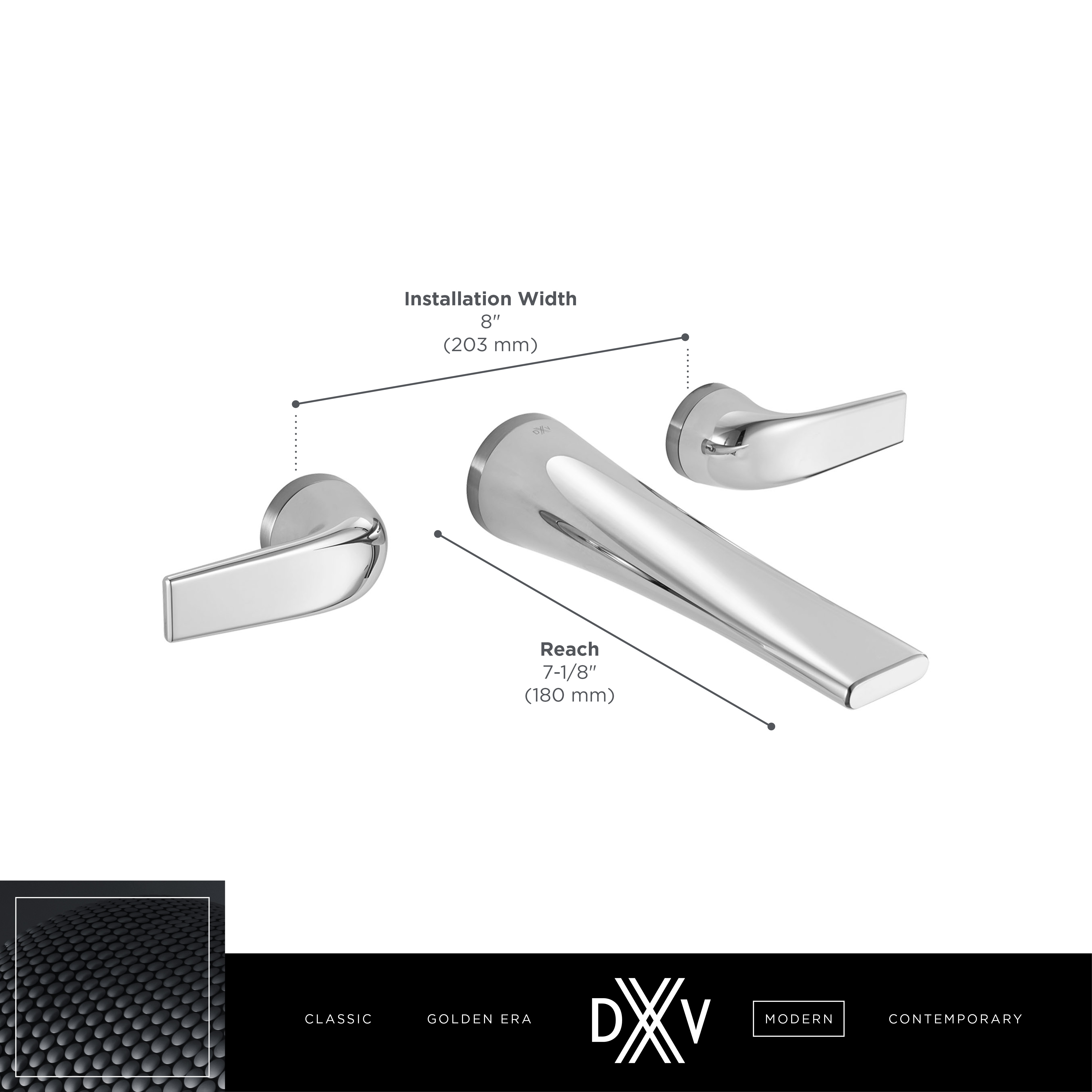 DXV Modulus® 2Handle Wall Mount Widespread Bathroom Faucet with Lever Handles